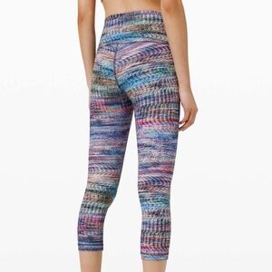 Lululemon Wunder Train High-Rise Crop 21" In Digital Oasis/White Multi